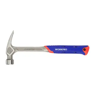 WORKPRO 560G One-Piece Forged Claw Hammer with Air Cushion Handle and Non-Slip Grip for Better Control