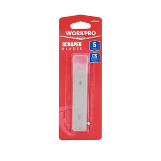 WORKPRO 5Pc Replacement Blades For Scrapers, SK5 Steel, Square, Clean Precise Scraping