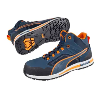 جزمة سلامة Puma Crosstwist، أزرق/برتقالي، 633140، نصف ساق S3 HRO SRC