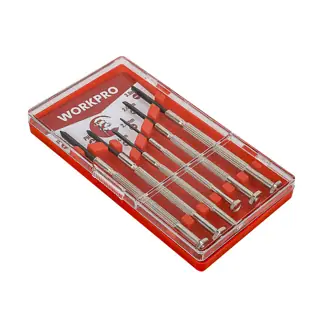 طقم مفكات دقيقة 6 قطع، شفرات فولاذ كربوني، PH0-PH1، تحكم دقيق للبراغي الصغيرة – WORKPRO
