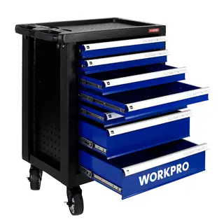 خزانة أدوات دوارة فارغة بـ 7 أدراج، 770x470x970 مم، تخزين آمن ومتنقل – WORKPRO