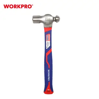 WORKPRO Ball Pein Hammer 675G (24Oz) with Fiberglass Handle and Shock Absorption