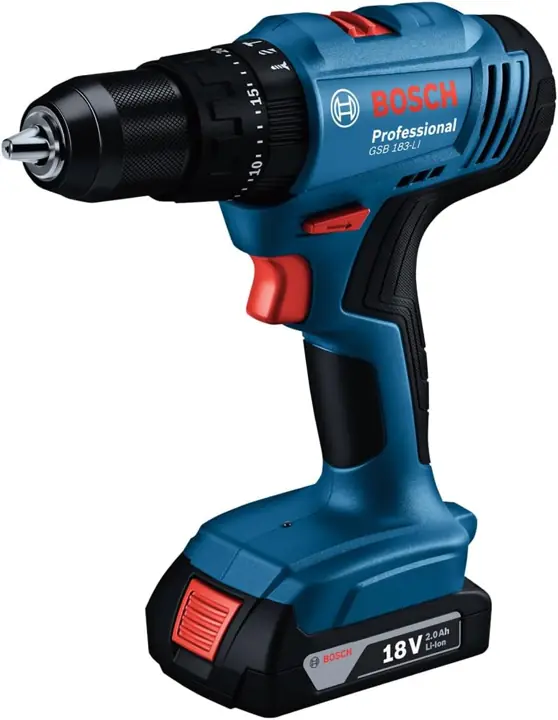 دريل لاسلكي ببطارية 18 فولت بعزم دوران 60 نيوتن متر وظرف بدون مفتاح – Bosch