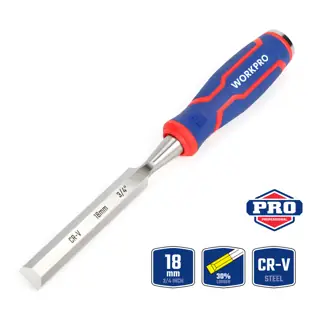 WORKPRO Carpenter Chisel, Woodworking 18mm (3/4 Inch) Chrome Vanadium Steel with Heavy Duty Grip