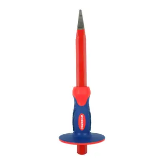 WORKPRO Pointed Chisel, 12 inch (305mm) with Rubber Handle, for Concrete Demolition