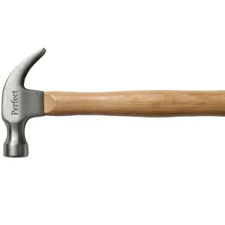 Perfect Claw Hammer, 16oz Wood Handle, Hardened Steel Head