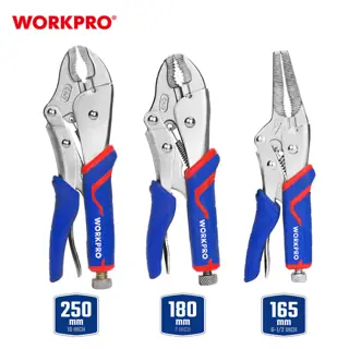 طقم زرادية قفل Cr-V 3 قطع، فكوك 10 و 7 و 6-1/2 بوصة، قبضة قوية ومحكمة – WORKPRO