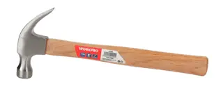 WORKPRO Curved Claw Hammer 450G (16Oz), Carbon Steel, Wooden Handle, Durable Striking Power
