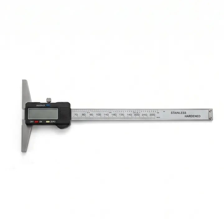 BG Digital Depth Gauge, 6-inch Hardened Stainless Steel for Accurate Hole Depth Measuring