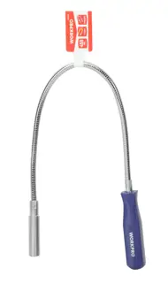 WORKPRO Flexible Magnetic Pick Up Tool, 2" Mirror, Stainless Steel Antenna, Reaches Tight Spaces