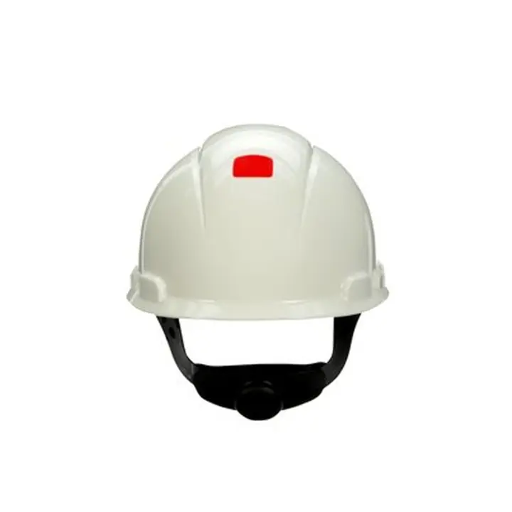 خوذة سلامة 3M H-701R-UV بمؤشر UV، أبيض، تعليق راتشيت 4 نقاط