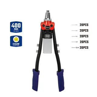 WORKPRO Hand Rivetor 16", CR-MO, 5 Sizes, Labor-Saving