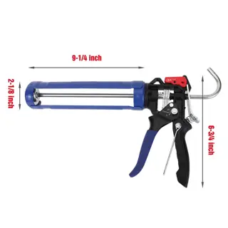 WORKPRO Heavy Duty Caulking Gun, 230MM 9 Inch, 2-Grade Adjust, Drip-Free Control