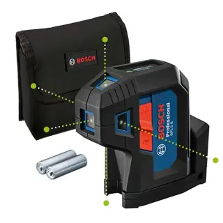 جهاز قياس ليزر 30 متر بخمس نقاط، بهيكل مطاطي أزرق لمحاذاة دقيقة – Bosch