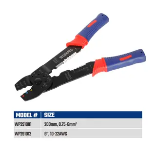 WORKPRO Multi-Purpose 8" Wire Stripper Plier, 10-22AWG Stripping, Bolt Threading, Easy Grip