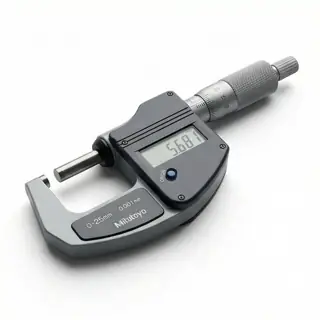 Mitutoyo Outside Digital Micrometer 0-25mm, 0.001mm Resolution, LCD Display, IP65 Dust/Water Protection