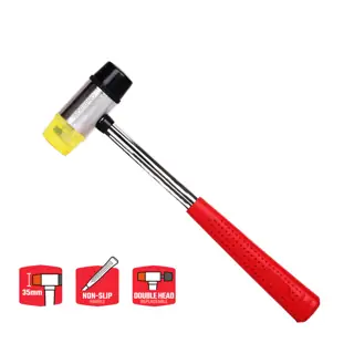 WORKPRO Plastic Hammer H-Steel/Fiber 35MM, Double Head Replaceable, Precise Surface-Safe Installation