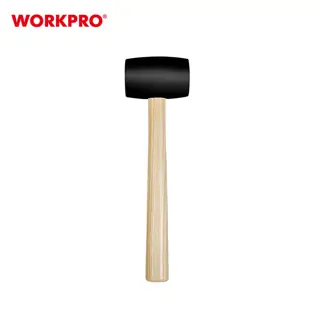 مطرقة مطاطية بمقبض خشبي، 450 جرام 16 أونصة، حماية للأسطح بدون خدوش – WORKPRO
