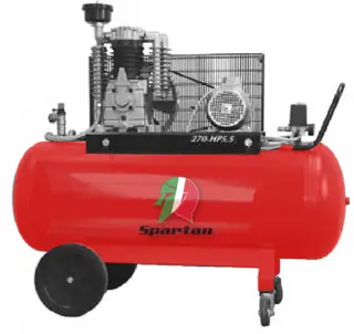 ضواغط هواء مكبسية Spartan EASY Series، سعة 100-500 Ltr، قدرة 2-7.5 HP، صنع في إيطاليا