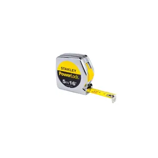 شريط قياس Stanley STHT33158-8 Powerlock بغلاف بلاستيك، 16ft / 5m، عرض 19mm