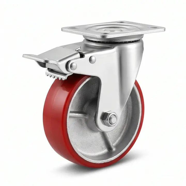 Swivel Caster Wheel with Brake for Trolleys & Light Equipment