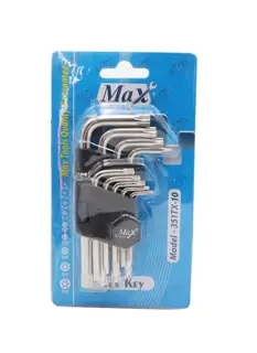 توركس، طقم مفاتيح ألين توركس قصيرة، فولاذ فاناديوم كروم، بطلاء أكسيد أسود – MAX